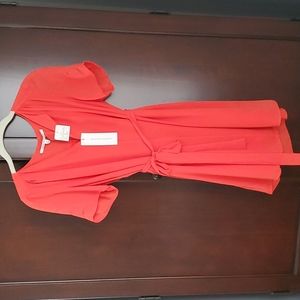 Collective Concepts orange v-neck, short sleeve dress. Medium.
